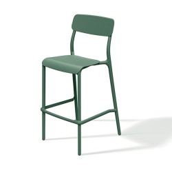 Set di 2 Sgabelli Sedie da Bar Cucina | Peso Supportato 110 Kg | Altezza Totale 108,5 cm | con Schienale | con Appoggiapiedi | in Plastica